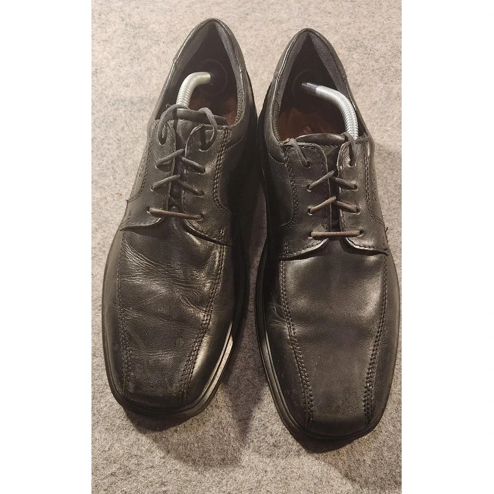 Ecco Shoes‎ Mens Size 11.5 Black Leather Derby Dress Lace Up Comfort Shock Point